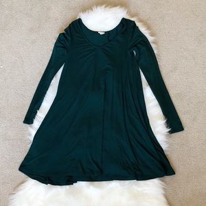 Emerald Long Sleeve Soft T-shirt Dress